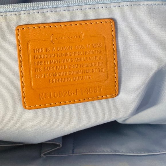 Coach Leah Blue Satin Polka Dot Bag Limited - Picture 7 of 10